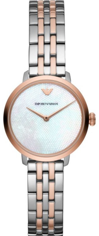 Emporio Armani Modern Slim Analog Mother of Pearl Dial Two Tone Steel Strap Watch For Women - AR11157 - Image 2